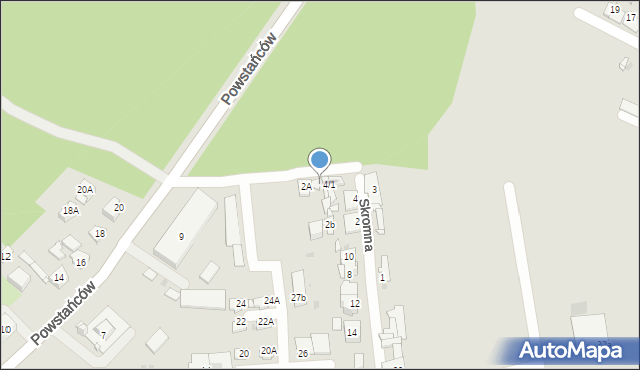 Sosnowiec, Skromna, 4A, mapa Sosnowca