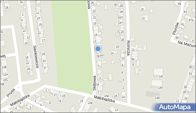Sosnowiec, Skibowa, 9, mapa Sosnowca