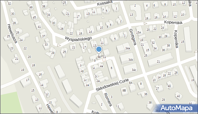 Śrem, Skłodowskiej-Curie Marii, 9a, mapa Śrem