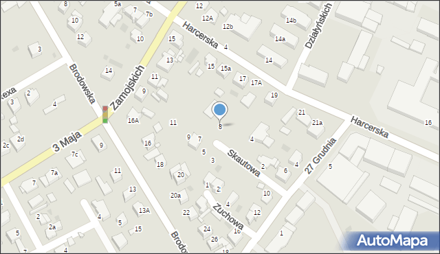 Środa Wielkopolska, Skautowa, 8, mapa Środa Wielkopolska