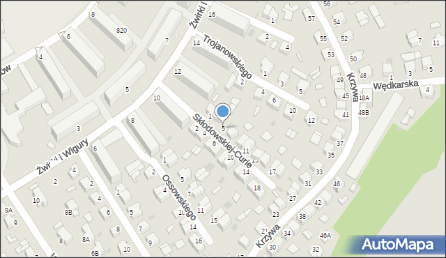 Stalowa Wola, Skłodowskiej-Curie Marii, 5, mapa Stalowa Wola