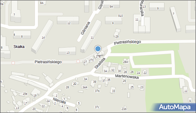 Starachowice, Skalista, 27E, mapa Starachowic