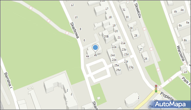 Stargard, Skarbowa, 4b, mapa Stargard