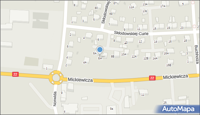 Starogard Gdański, Skłodowskiej-Curie Marii, 8A, mapa Starogard Gdański