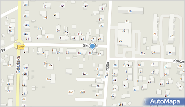 Starogard Gdański, Skorupki Ignacego Jana, ks., 20, mapa Starogard Gdański