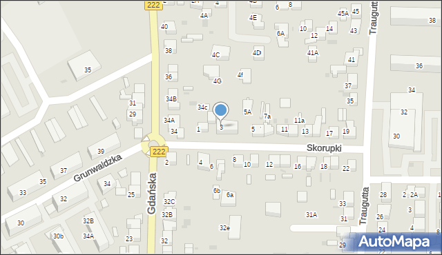 Starogard Gdański, Skorupki Ignacego Jana, ks., 3, mapa Starogard Gdański