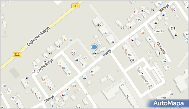 Stęszew, Skargi Piotra, ks., 27, mapa Stęszew