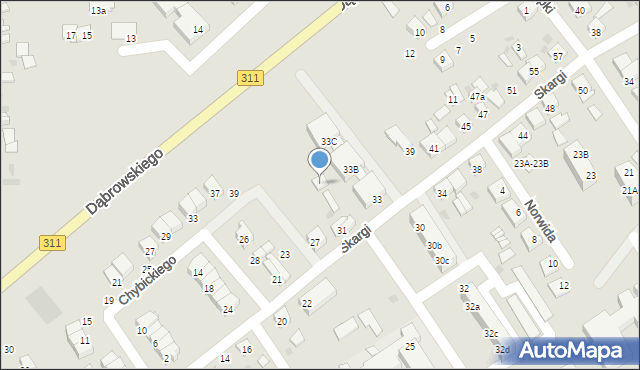 Stęszew, Skargi Piotra, ks., 31b, mapa Stęszew