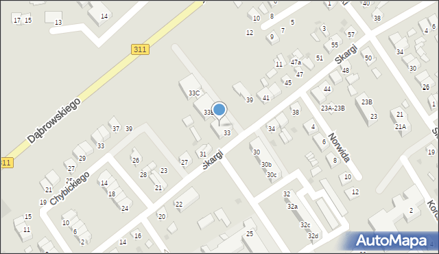 Stęszew, Skargi Piotra, ks., 33A, mapa Stęszew
