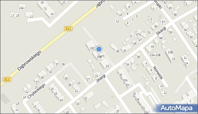 Stęszew, Skargi Piotra, ks., 33B, mapa Stęszew