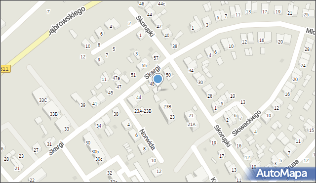 Stęszew, Skargi Piotra, ks., 48a, mapa Stęszew