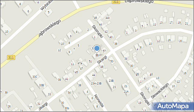 Stęszew, Skargi Piotra, ks., 55, mapa Stęszew