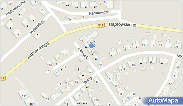 Stęszew, Skorupki Ignacego Jana, ks., 42, mapa Stęszew