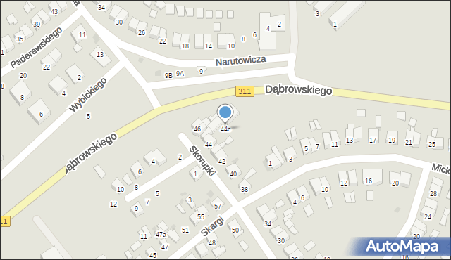 Stęszew, Skorupki Ignacego Jana, ks., 44c, mapa Stęszew