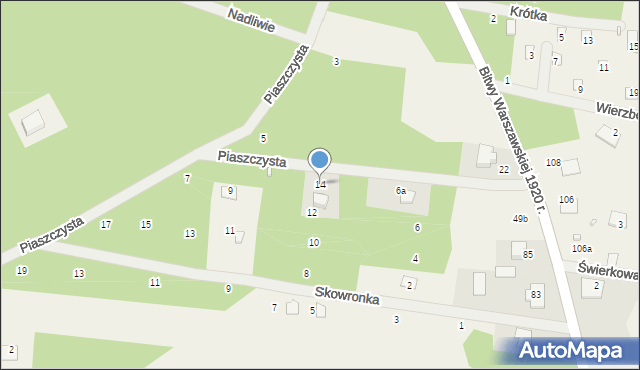 Strachów, Skowronka, 14, mapa Strachów