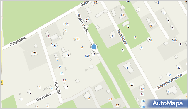 Strzeniówka, Skowronków, 12, mapa Strzeniówka