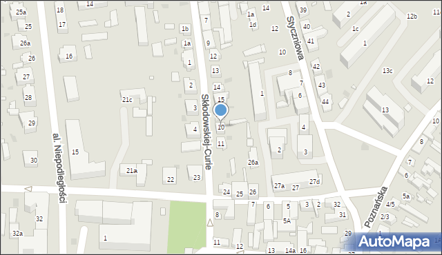 Sulechów, Skłodowskiej-Curie Marii, 10, mapa Sulechów