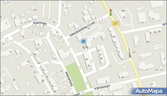 Sulęcin, Skłodowskiej-Curie Marii, 5e, mapa Sulęcin