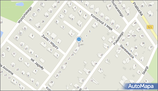 Susz, Skłodowskiej-Curie Marii, 11, mapa Susz