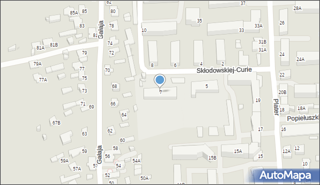 Suwałki, Skłodowskiej-Curie Marii, 7, mapa Suwałk