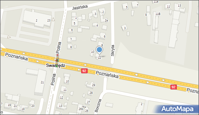Swarzędz, Skryta, 12, mapa Swarzędz