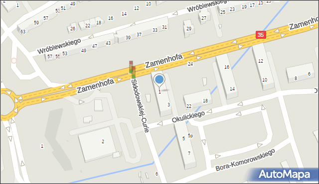 Świdnica, Skłodowskiej-Curie Marii, 1, mapa Świdnicy