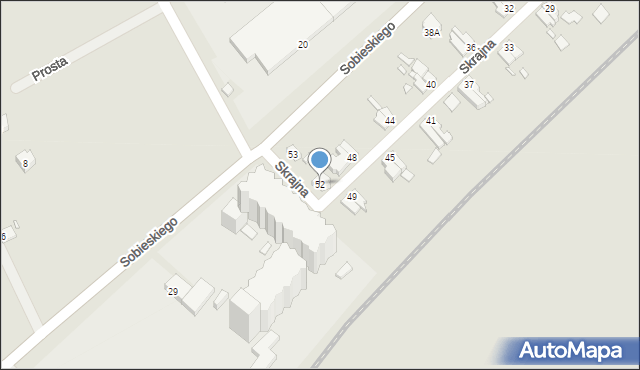 Świebodzin, Skrajna, 52, mapa Świebodzin