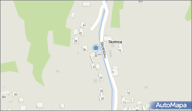 Szczawnica, Skotnicka, 34, mapa Szczawnica