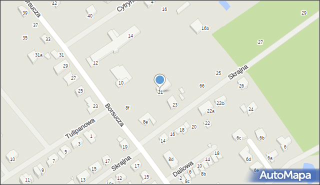 Szczecin, Skrajna, 21, mapa Szczecina