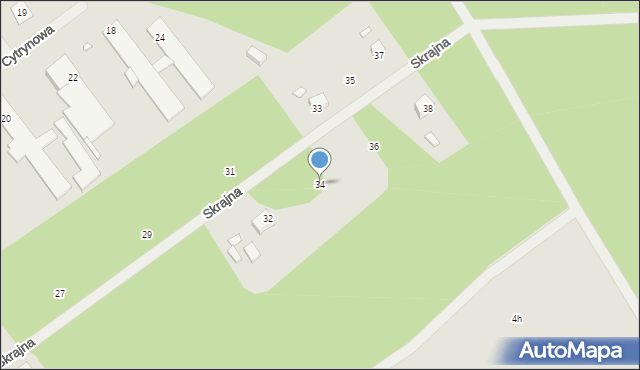 Szczecin, Skrajna, 34, mapa Szczecina