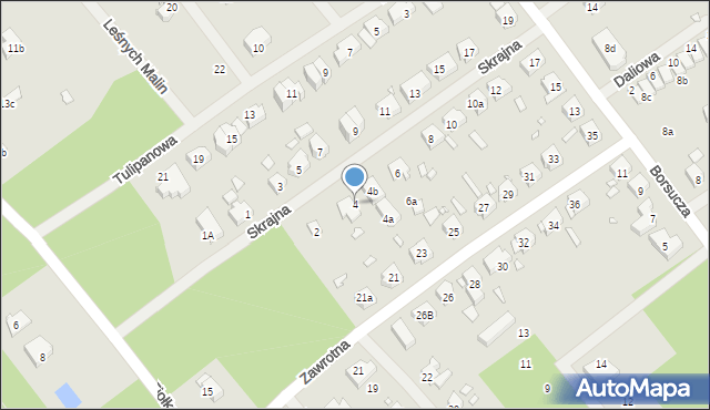 Szczecin, Skrajna, 4, mapa Szczecina