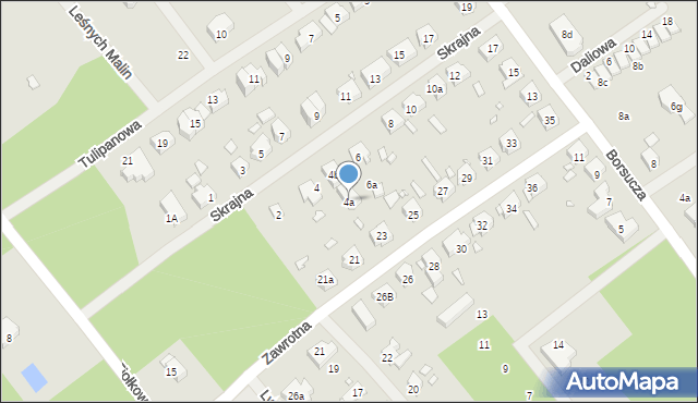Szczecin, Skrajna, 4a, mapa Szczecina