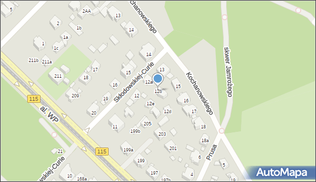 Szczecin, Skłodowskiej-Curie Marii, 12b, mapa Szczecina
