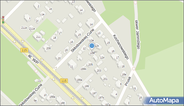 Szczecin, Skłodowskiej-Curie Marii, 12e, mapa Szczecina