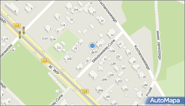 Szczecin, Skłodowskiej-Curie Marii, 16, mapa Szczecina