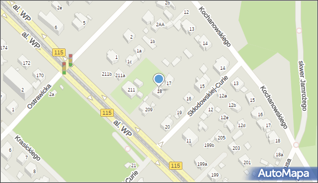 Szczecin, Skłodowskiej-Curie Marii, 18, mapa Szczecina