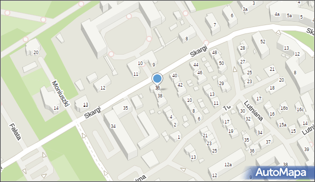 Szczecin, Skargi Piotra, ks., 37, mapa Szczecina