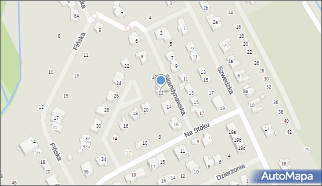 Szczecin, Skandynawska, 12, mapa Szczecina
