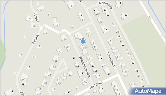 Szczecin, Skandynawska, 7, mapa Szczecina