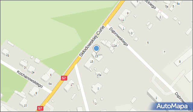 Szczytno, Skłodowskiej-Curie Marii, 13, mapa Szczytno