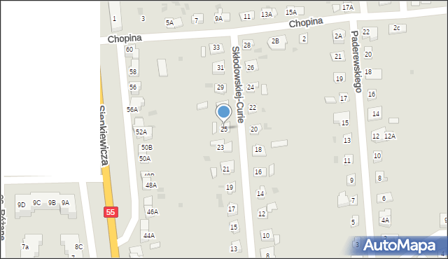 Sztum, Skłodowskiej-Curie Marii, 25, mapa Sztum