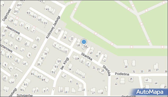 Tarnobrzeg, Skarbka, 16, mapa Tarnobrzegu