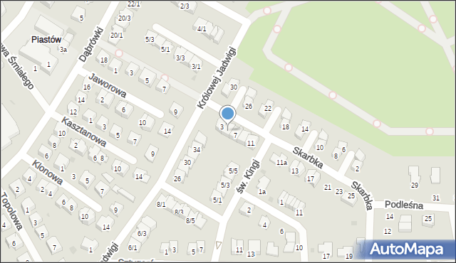 Tarnobrzeg, Skarbka, 5, mapa Tarnobrzegu