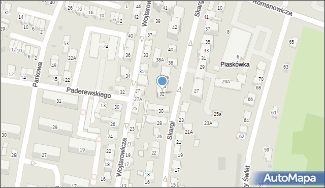 Tarnów, Skargi Piotra, ks., 32, mapa Tarnów