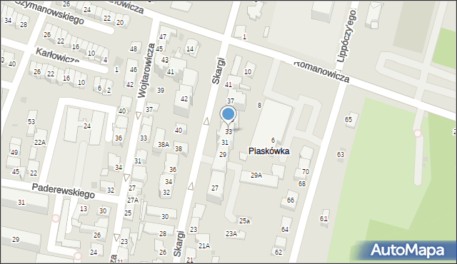 Tarnów, Skargi Piotra, ks., 33, mapa Tarnów