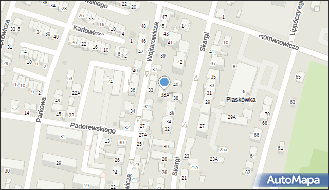 Tarnów, Skargi Piotra, ks., 38A, mapa Tarnów