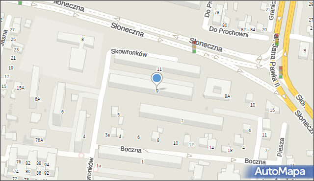 Tarnów, Skowronków, 9, mapa Tarnów