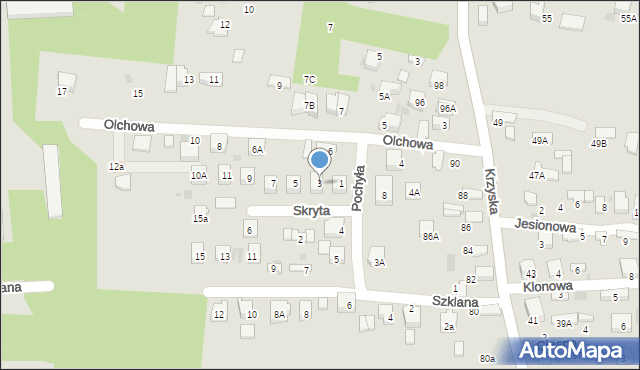 Tarnów, Skryta, 3, mapa Tarnów