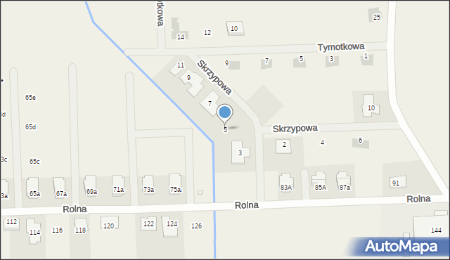 Tarnowo Podgórne, Skrzypowa, 5, mapa Tarnowo Podgórne