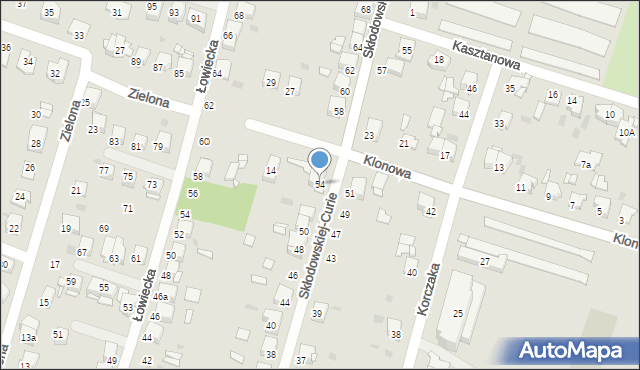 Tarnowskie Góry, Skłodowskiej-Curie Marii, 54, mapa Tarnowskie Góry
